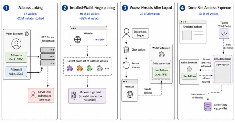 Fuites d’adresses dans des extensions de portefeuilles crypto