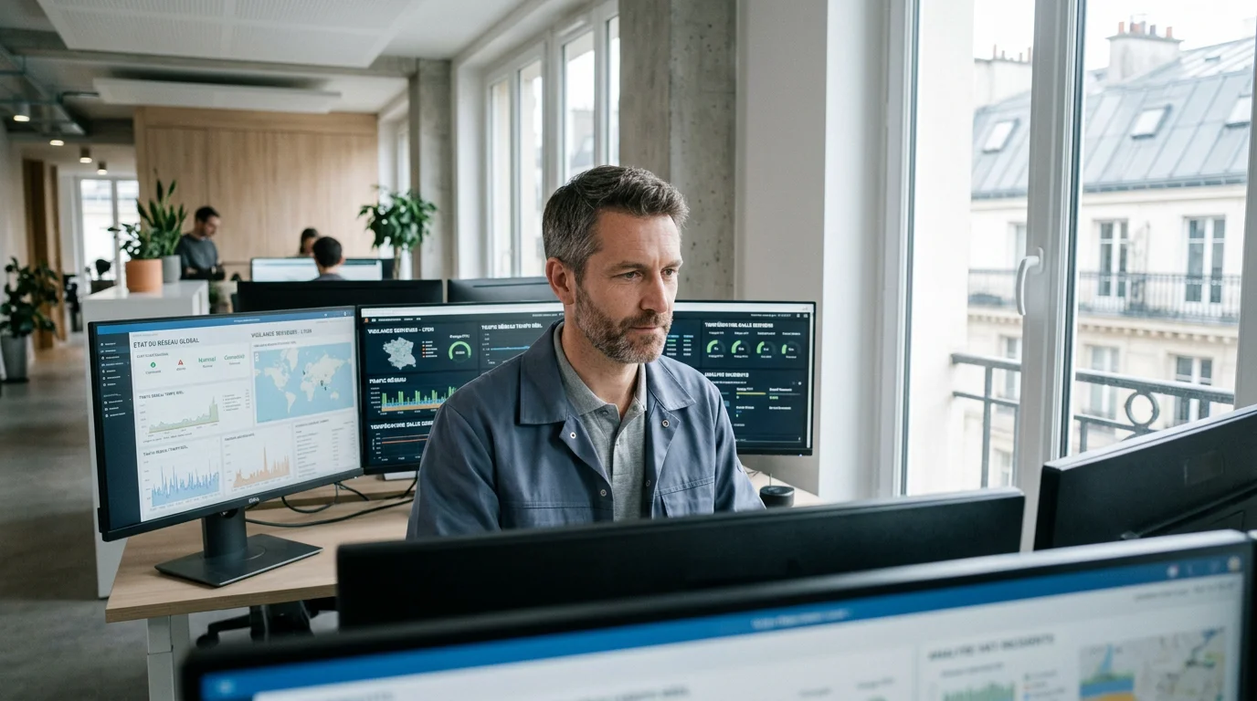 Technicien informatique supervisant le système d'information d'une PME