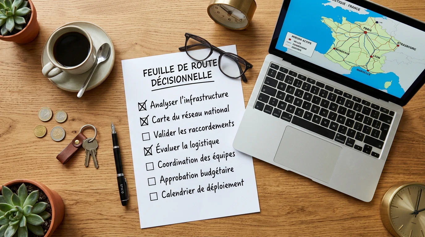 Critères de choix d'un prestataire informatique posés sur un bureau avec une carte de la France