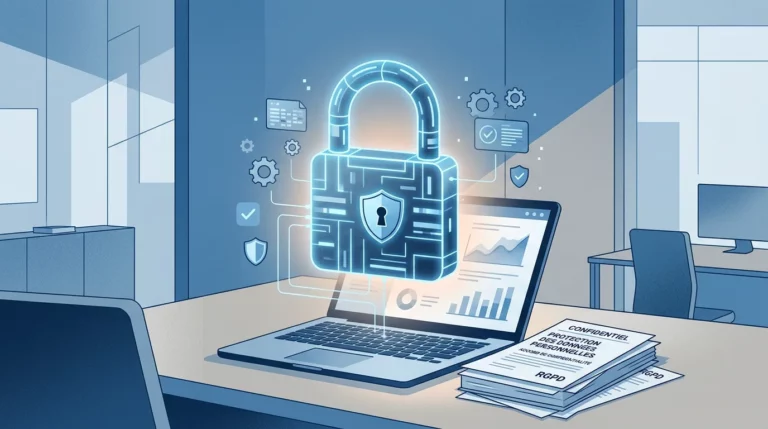 Concept de protection des données personnelles et conformité RGPD en entreprise