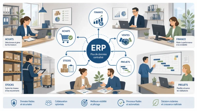 Système ERP reliant les fonctions d’une PME