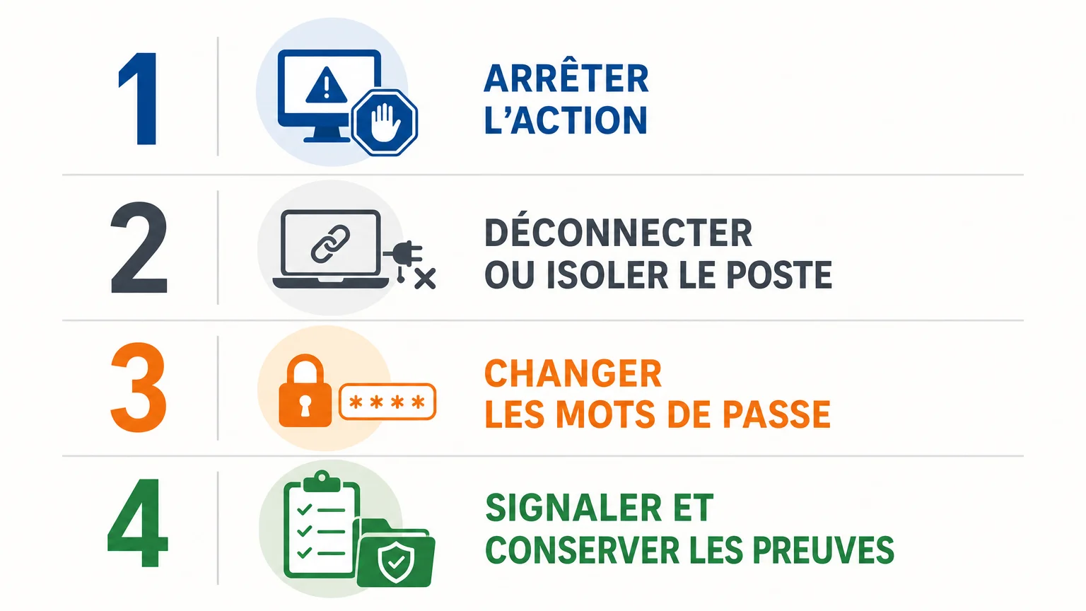 Checklist des réactions à adopter après un clic sur un lien frauduleux