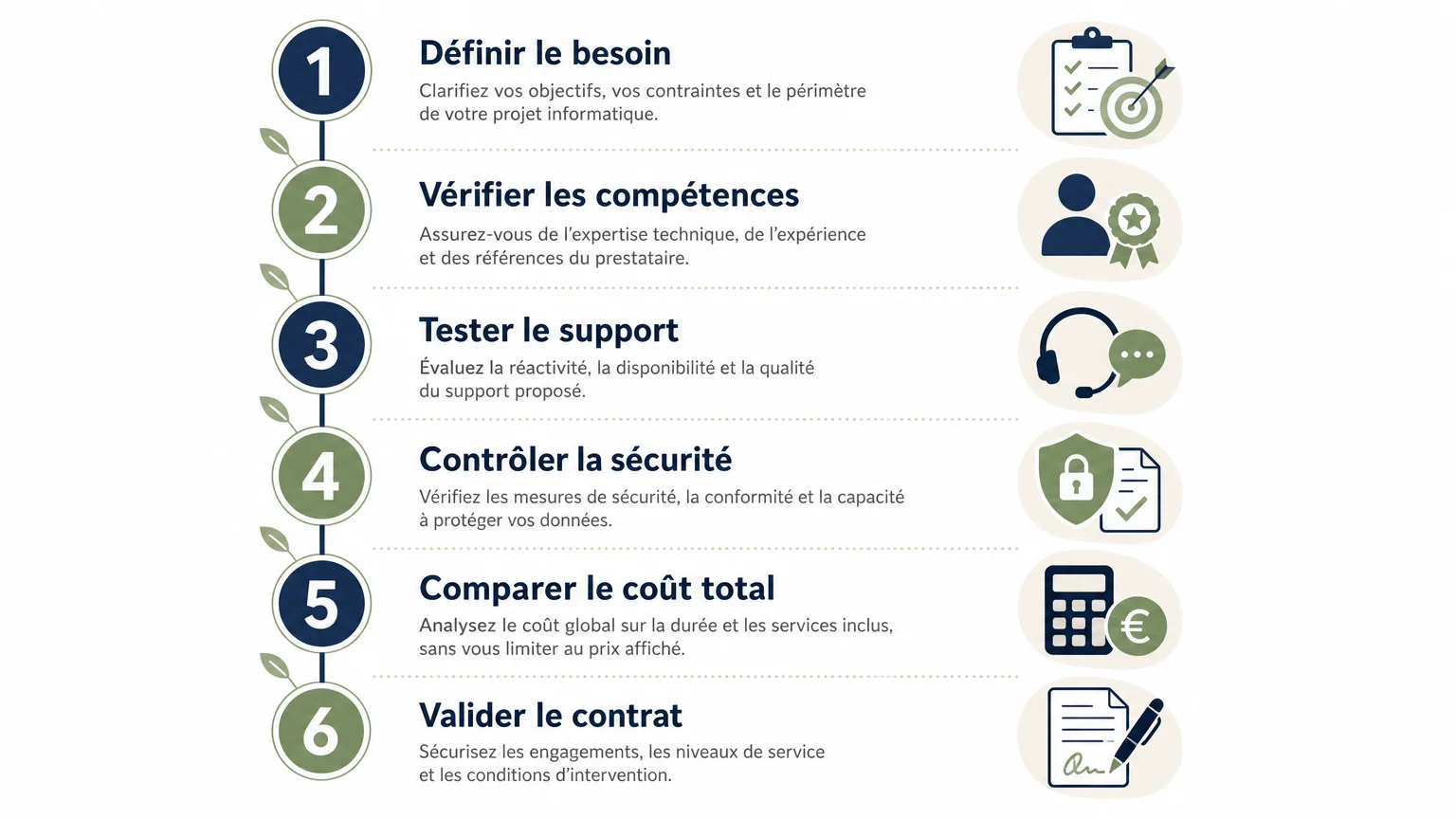 Grille en six étapes pour évaluer un prestataire informatique
